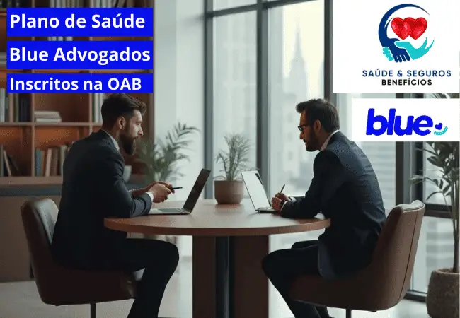 Dois advogados conversando sobre Plano de saúde Blue para advogados inscritos na OAB